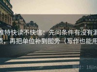推特快读不快信：先问条件有没有漏项，再把单位补到图旁（写作也能用）