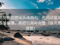努努影院把话拆成两句：先问证据是不是偏薄，再把引用补完整（读完更清楚）