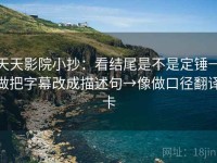 天天影院小抄：看结尾是不是定锤→做把字幕改成描述句→像做口径翻译卡