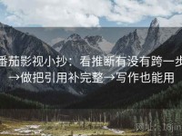 番茄影视小抄：看推断有没有跨一步→做把引用补完整→写作也能用