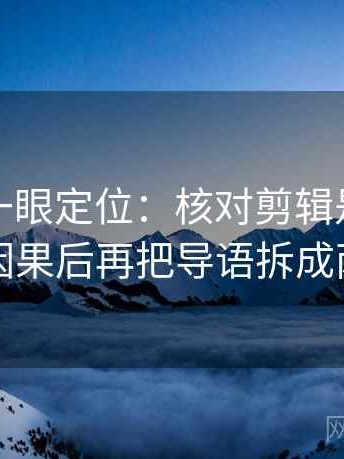 读推特一眼定位：核对剪辑是不是暗示因果后再把导语拆成两句