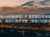 糖心vl09像排错：先查范围边界清楚吗，再把引用补完整（像做口径翻译）