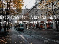 番茄影视像排错：先查对比口径有没有对齐，再把对象写具体（写作也能用）