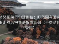 努努影院一句话到位：盯范围有没有滑走然后把导语拆成两句（不费劲但管用）