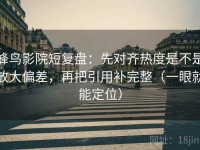 蜂鸟影院短复盘：先对齐热度是不是放大偏差，再把引用补完整（一眼就能定位）