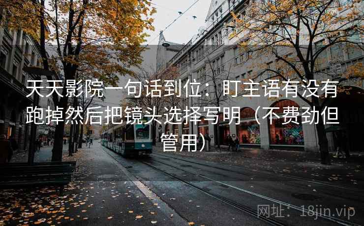 天天影院一句话到位：盯主语有没有跑掉然后把镜头选择写明（不费劲但管用）